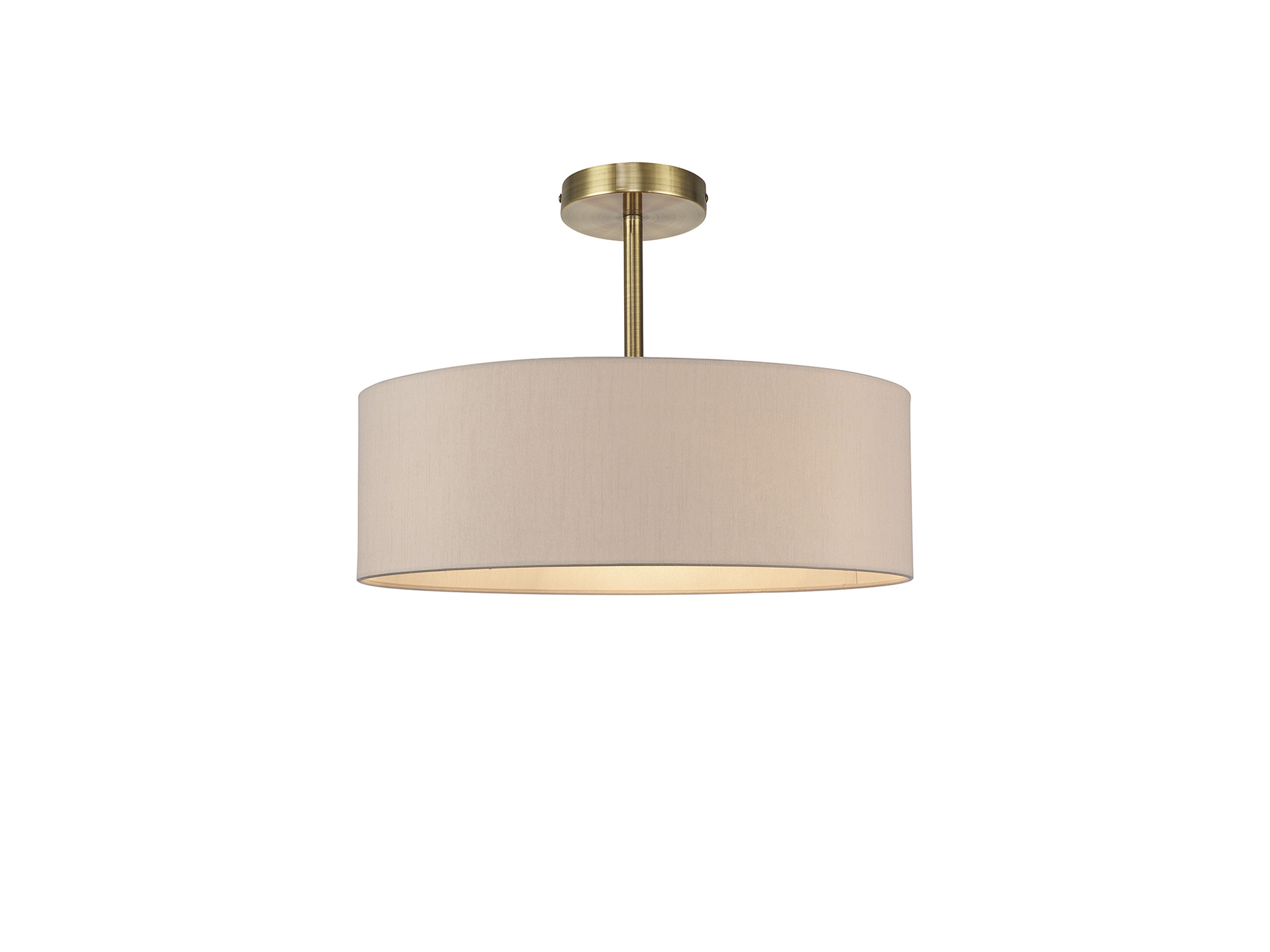 Baymont 45cm Semi Flush 5 Light Antique Brass, Nude Beige DK0741  Deco Baymont
